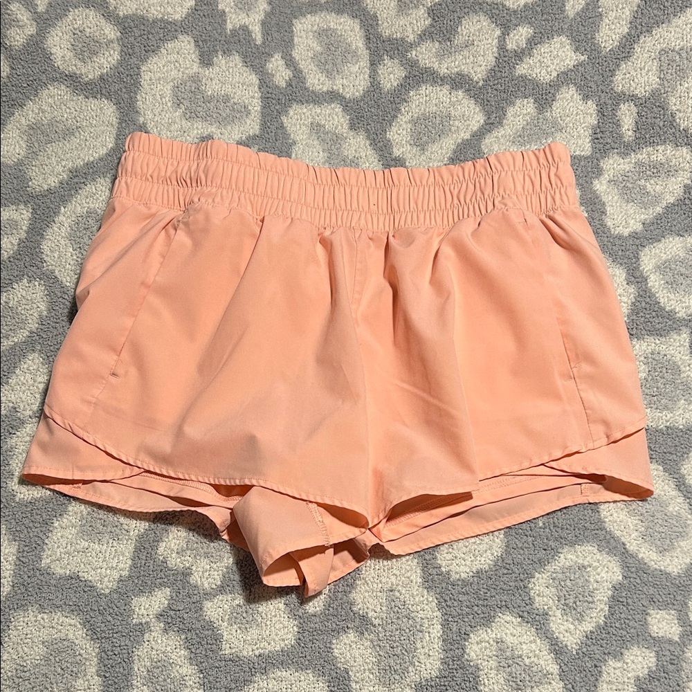 Avia Women's Athletic Shorts in Soft Peach